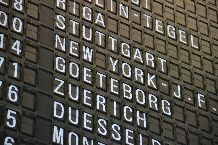 Flight departure board